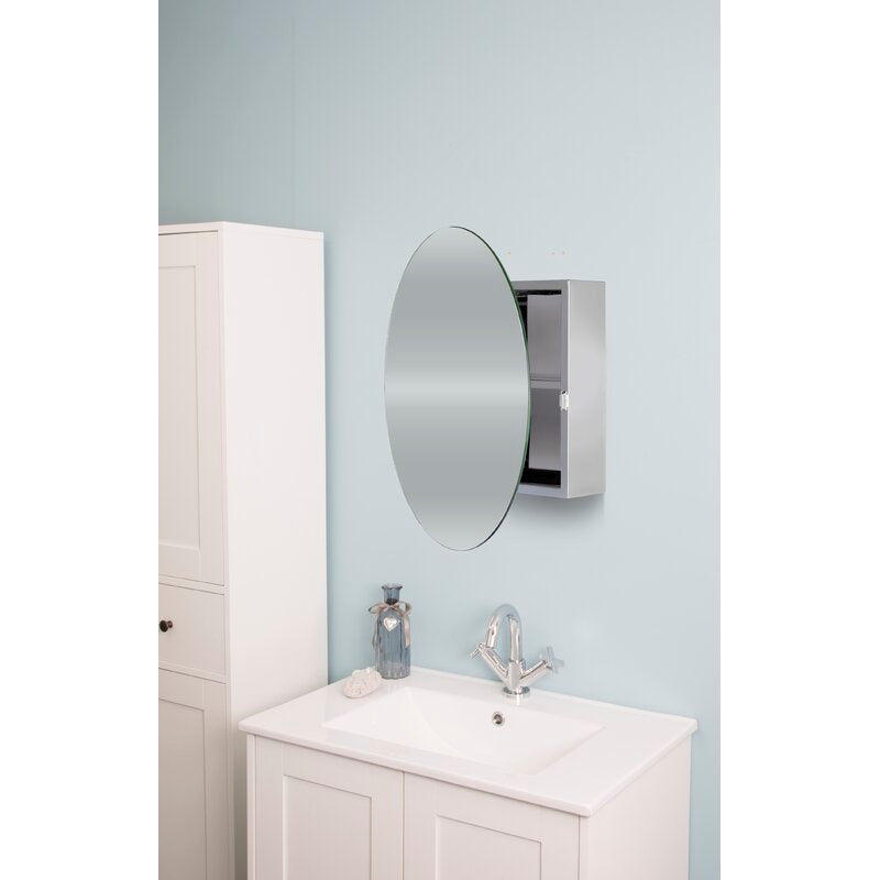 Alondrea 17.71'' W 25.59'' H Surface Mount Frameless Medicine Cabinet with Mirror and 1 Fixed Shelf