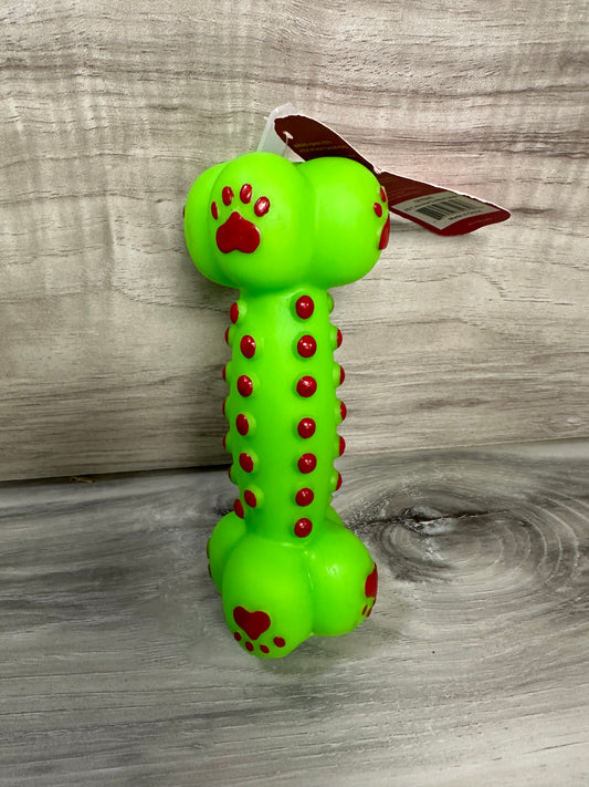 Green bone dog toy