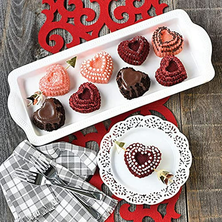 Steel Heart Shaped Cakelette Pan - Novelty Red by Nordicware Collection