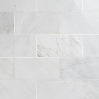 Oriental White 6 in. x 12 in. x 10 mm Marble Floor and Wall Tile (5 sq. ft. /Box)