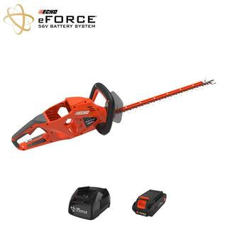 ECHO eFORCE 22 in. 56V Cordless Battery Hedge Trimmer with 2.5Ah Battery and Charger