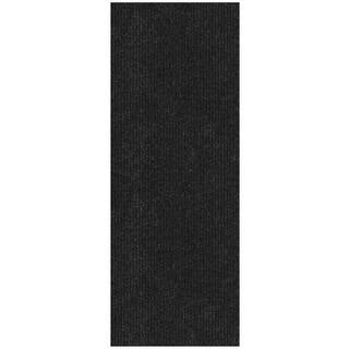 Sweet Home Stores
Ribbed Non-Slip Rubberback Indoor/Outdoor Long Hallway Runner Rug 2 ft. 7 in. x 30 ft., Black Polyester Garage Flooring