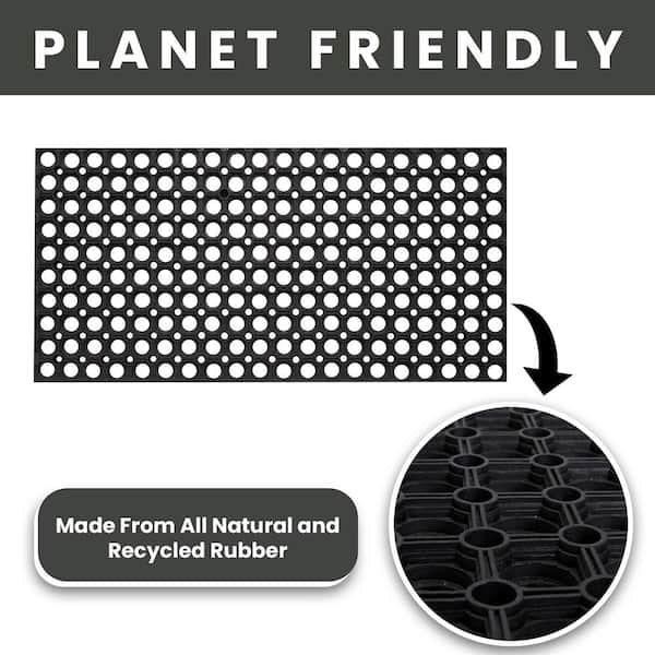 Durable Sturdy Anti-Fatigue 32 in. x 47 in. Commercial Indoor Outdoor Multipurpose Drainage Rubber Collection Floor Mat