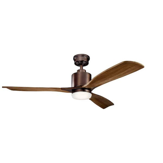 KICHLER
Ridley II 52 in. Indoor Oil Brushed Bronze Downrod Mount Ceiling Fan with Integrated LED with Wall Control Included