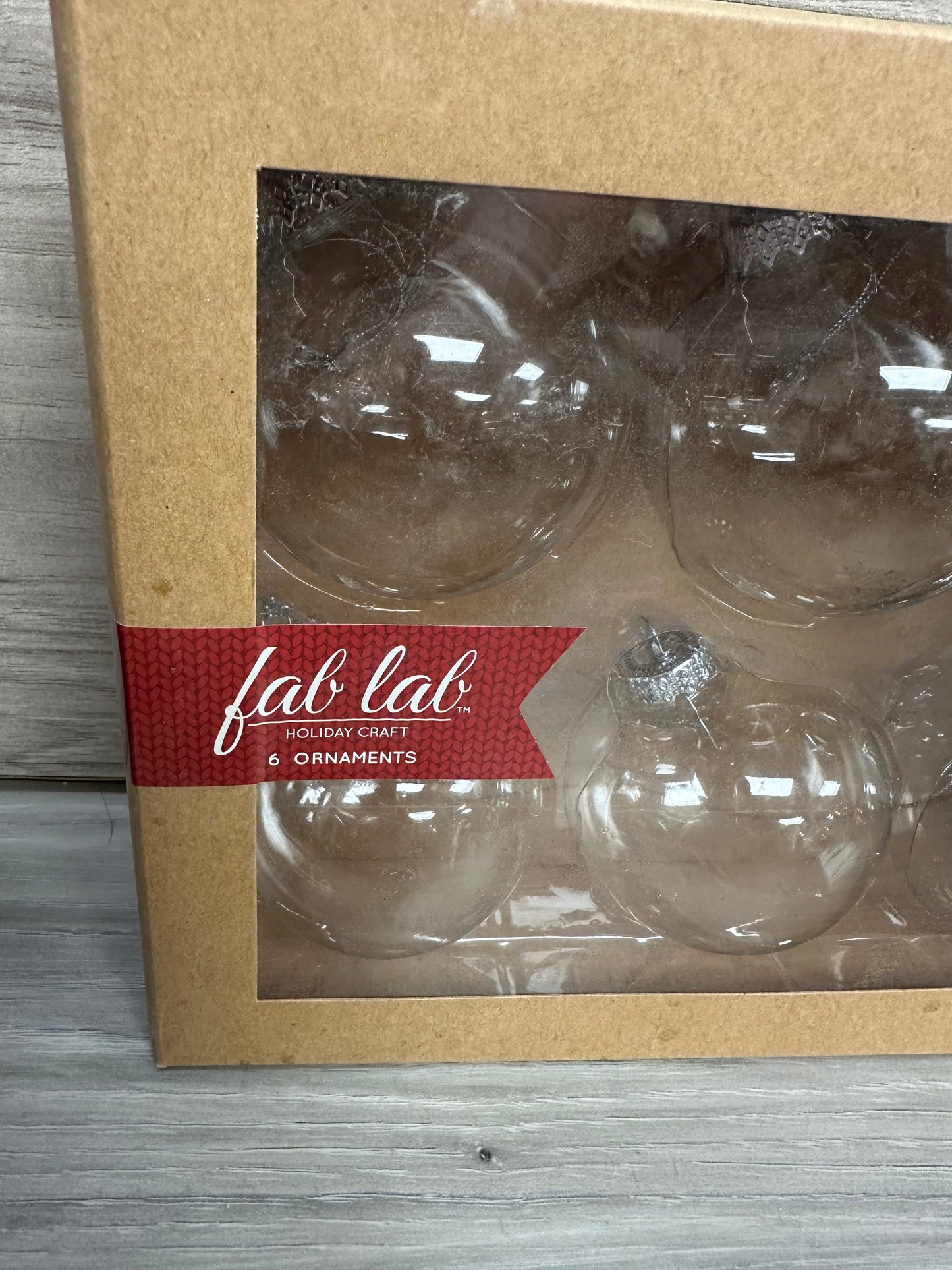 New set of six 2.75" clear glass fillable craft ball ornaments silver caps