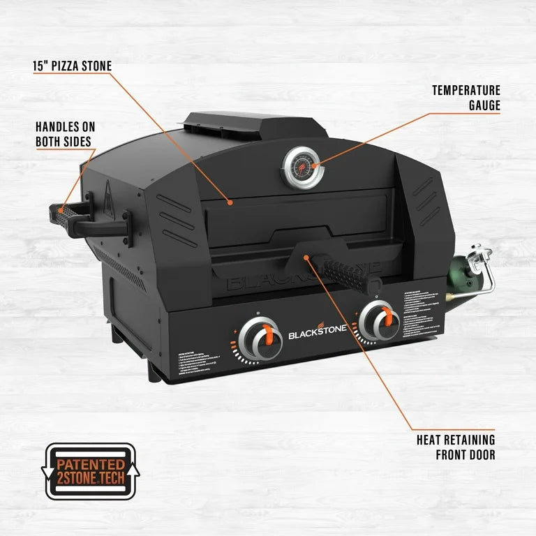 Blackstone Outdoor Tabletop Propane Pizza Oven with Two 15" Cordierite Stones**SLIGHT USE/FLOOR MODEL**