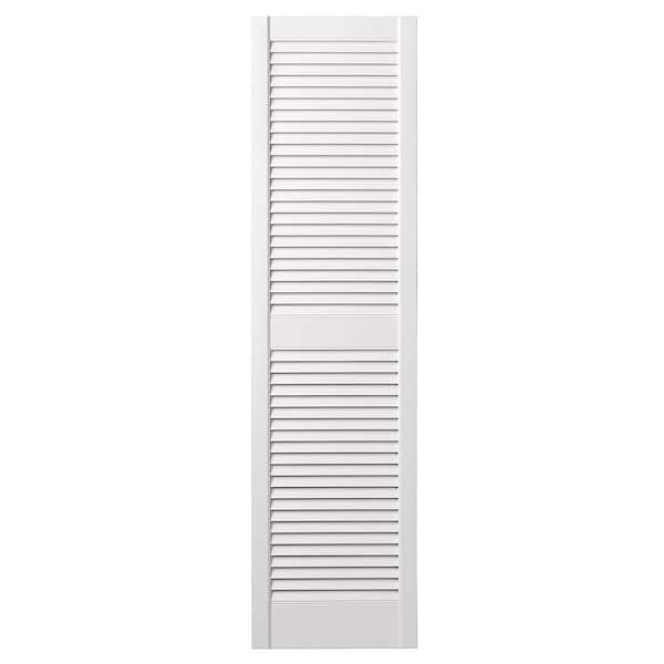 Ply Gem 15 in. x 47 in. Open Louvered Polypropylene Shutters Pair in White