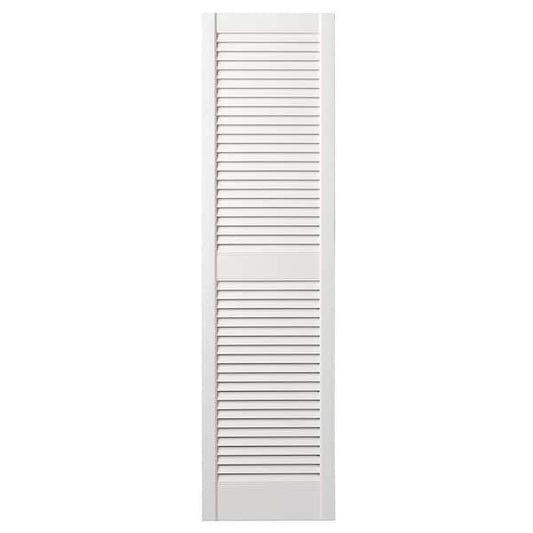 Ply Gem 15 in. x 47 in. Open Louvered Polypropylene Shutters Pair in White