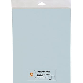 M by Staples Cardstock Sheets, 8.5" x 11", Lt Blue, 10/pack, (10826006)