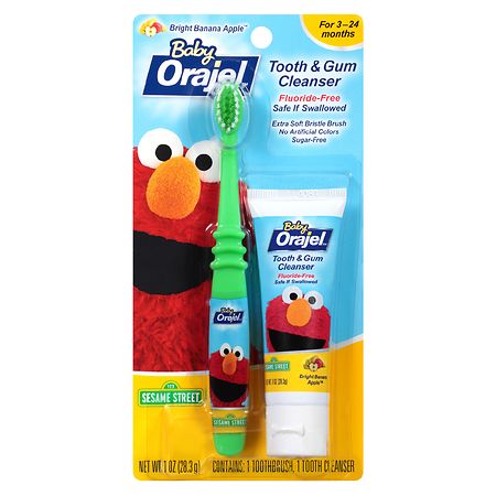 Orajel Tooth & Gum Cleanser Sesame Street Bright Banana Apple, 1.0 oz