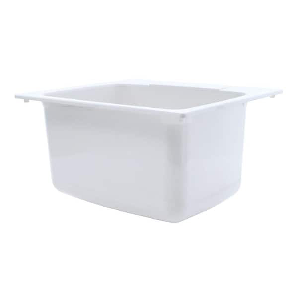 MUSTEE 22 in. x 25 in. x 13.75 in. Molded Fiberglass Drop in Utility Sink in White