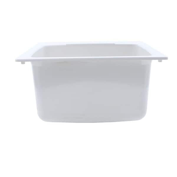 MUSTEE 22 in. x 25 in. x 13.75 in. Molded Fiberglass Drop in Utility Sink in White