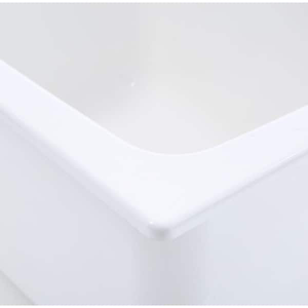 MUSTEE 22 in. x 25 in. x 13.75 in. Molded Fiberglass Drop in Utility Sink in White