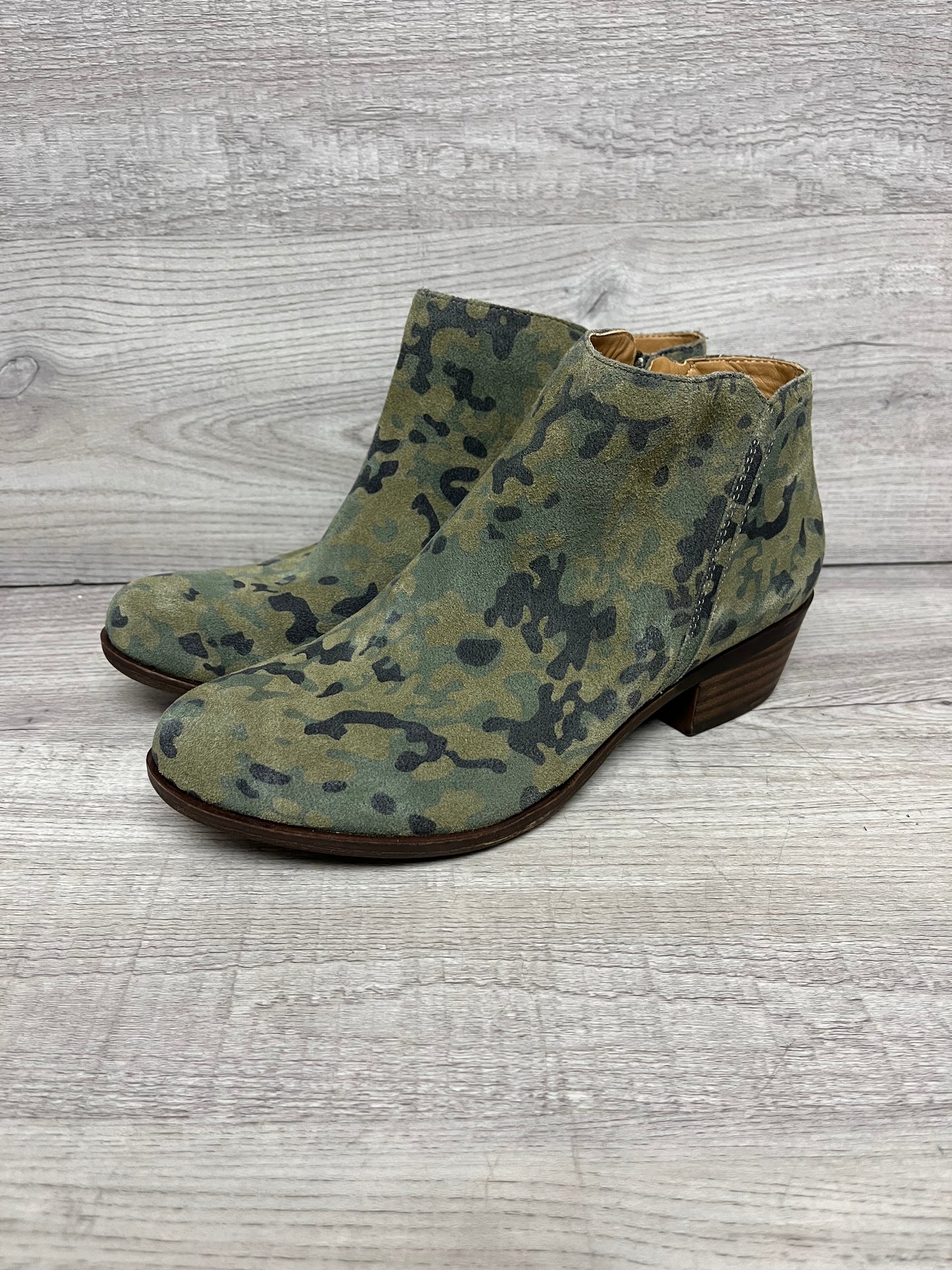 Lucky Brand Camo Ankle Boots Sz 7M