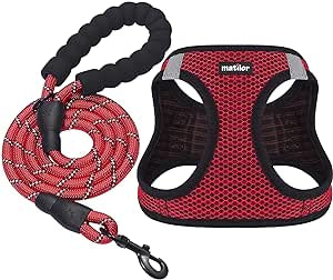Dog Harness Step-in Breathable Puppy Cat Dog Vest Harnesses for Small Dogs Red