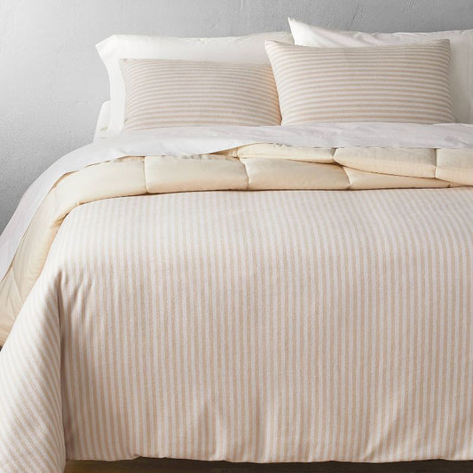 King Heavyweight Linen Blend Stripe Comforter-Casaluna*NO SHAMS*