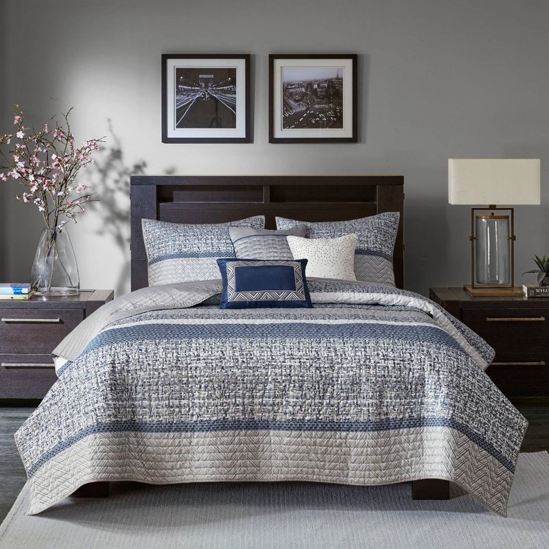 Madison Park 6 Piece Harmony Jacquard Coverlet Set FULL/QUEEN