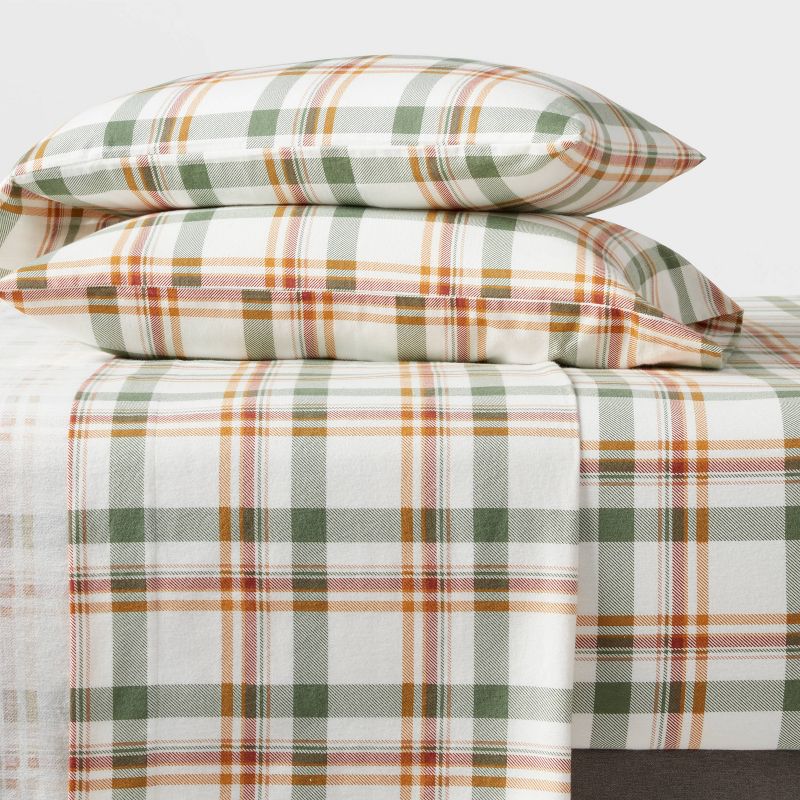 Fall Flannel Solid Sheet Set- Threshold