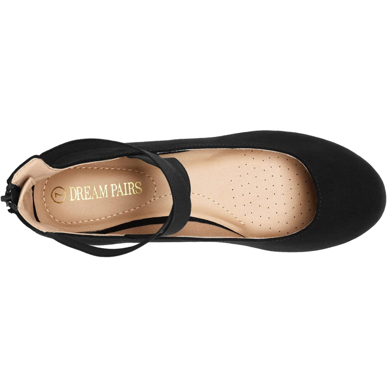 DREAM PAIRS Women's Comfortable Fashion Elastic Ankle Straps Flats Shoes size 7