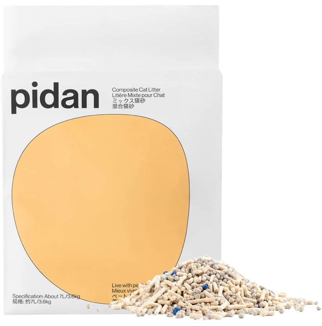 pidan Mix Cat Litter,Clumping Tofu Cat Litter with Bentonite,Dust Free Scent Free