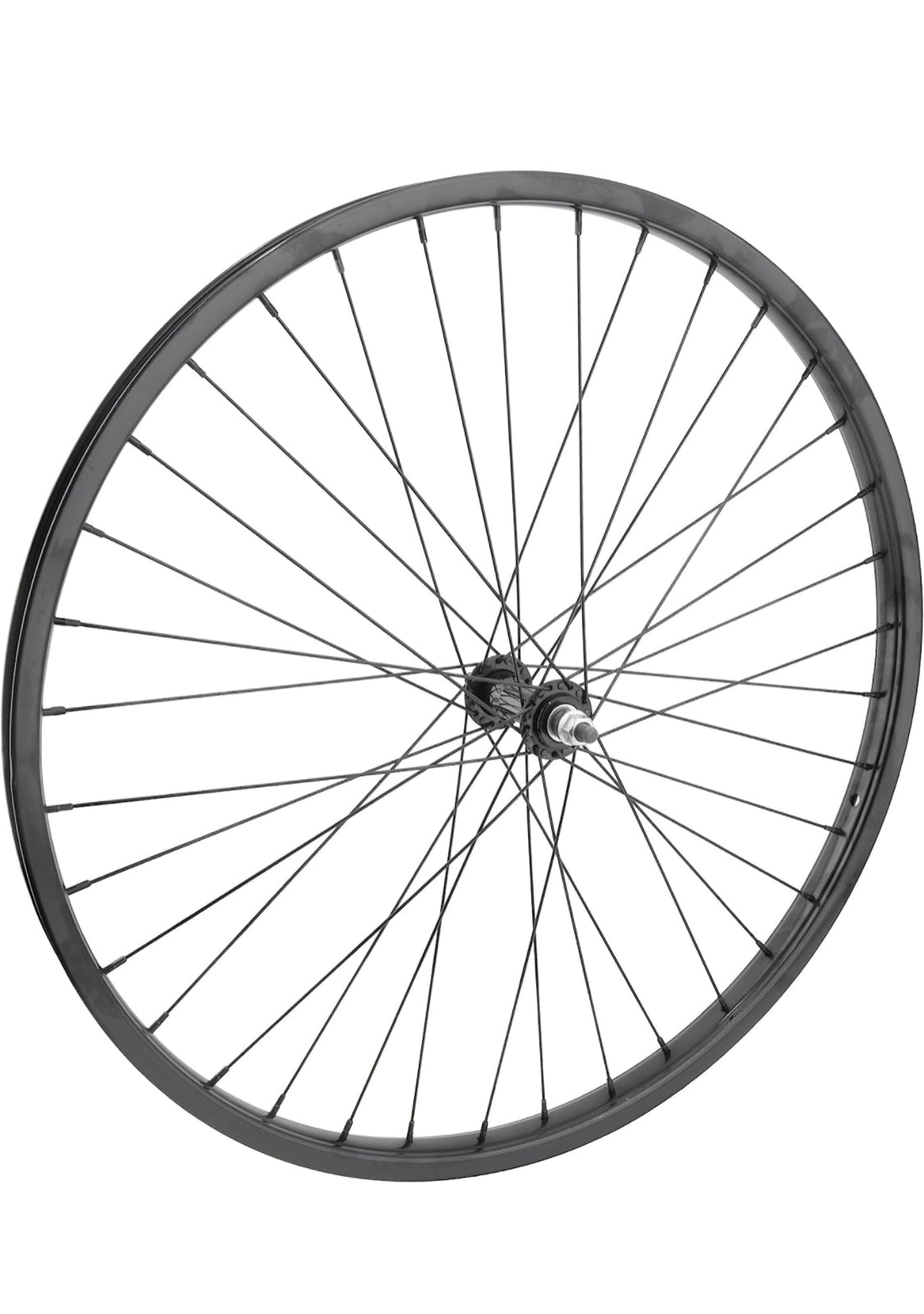 Wheel Master Front Bicycle Wheel 26", 36 Spoke, Steel Rim, Bolt-on Axle, Black