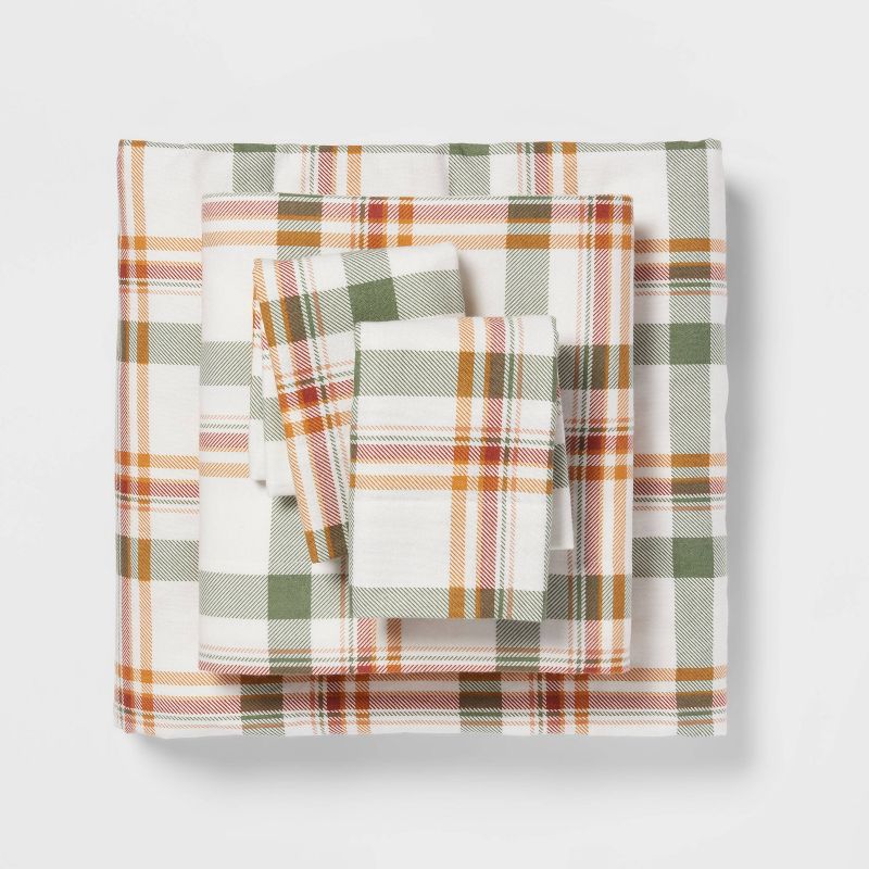 Fall Flannel Solid Sheet Set- Threshold