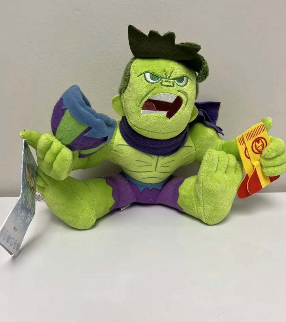 Marvel Holiday Hulk Plush Disney 8” New With Tags! Genuine, Original, Authentic
