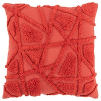 Rizzy Home Tufted Geometric Throw Pillow Cover - Coral 20”x20”