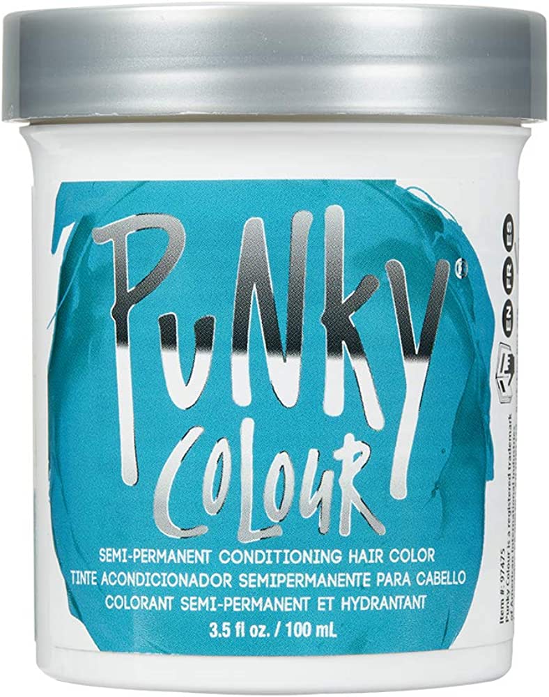Punky Semi Permanent Conditioning Hair Color, Vegan, PPD and Paraben Free, may last for 5-40 washes, 3.5oz, Turquoise