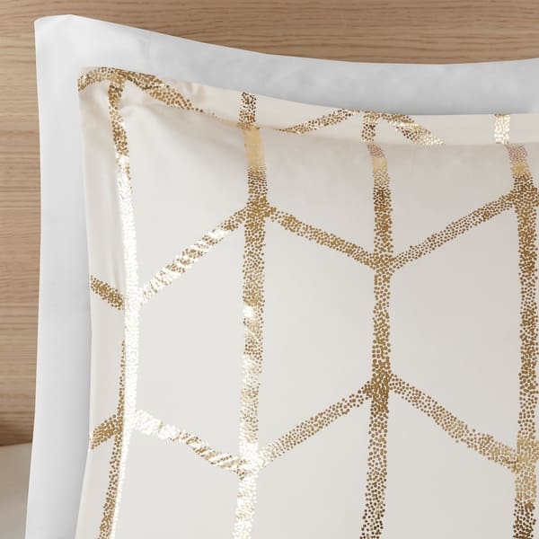 Intelligent Design Khloe 5-pc. Metallic Printed Comforter Set - Ivory/ Gold - Twin - Twin XL