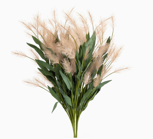 WESAIL Artificial Green Foxtail Grass, Faux Rabbit Bunny Tail Grass Bouquets Dogtail Pampas set of two