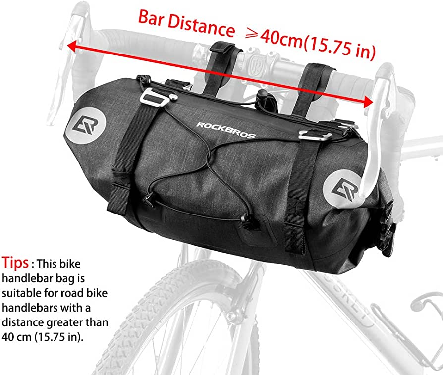 ROCKBROS Bicycle Handlebar Bag Waterproof Large Dry Pack Bicycle Front Bag Roll for MTB Mountain Road Drop Bar
