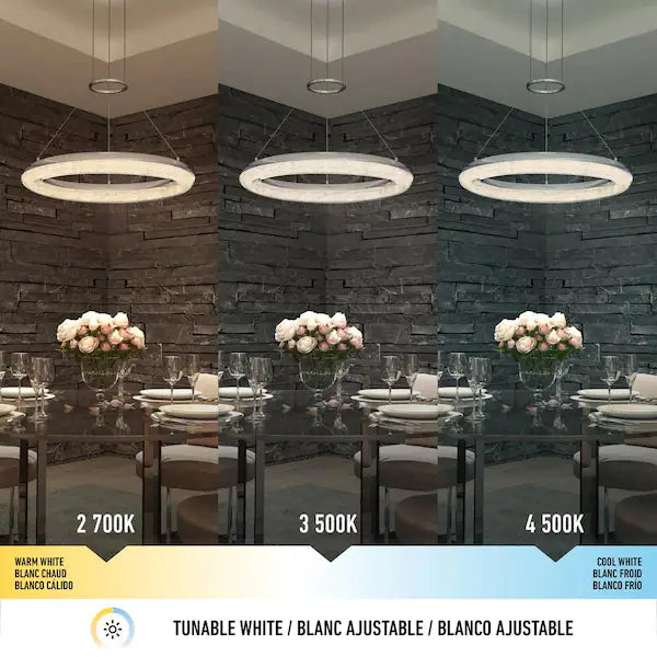 Famous Optical 25-Watt Integrated LED Chrome Modern Hanging Pendant Light Crystal Chandelier for Kitchen Dining Room