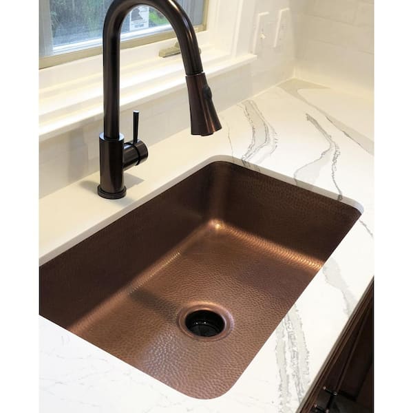 SINKOLOGY Orwell Undermount Handmade Solid Copper 30 in. Single Bowl Kitchen Sink in Antique Copper