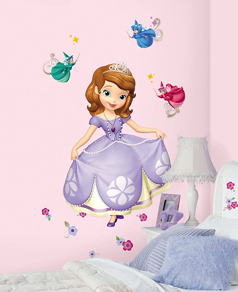 The Little Mermaid Ariel Giant & Sofia The First Princess Nursery Sticker Party Decoration (The Little Mermaid and Sofia)