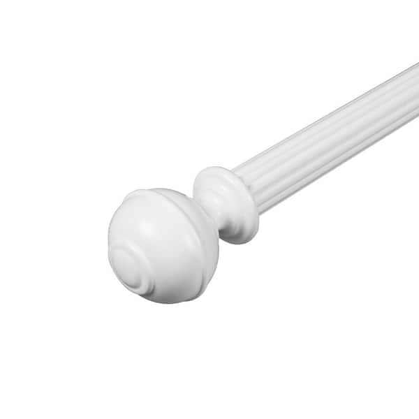 Mix and Match Wood Knob Curtain Rod Finial for 1-3/8 in. Rods in White (2-Pack)