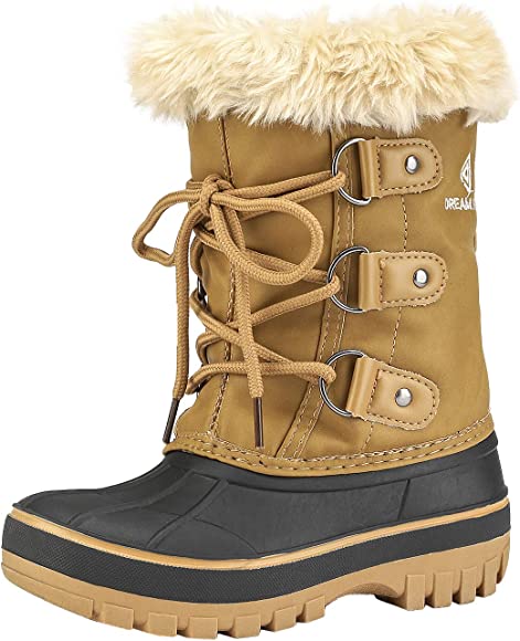 DREAM PAIRS Boys Girls Faux Fur Lined Winter Snow Boots Boys 10