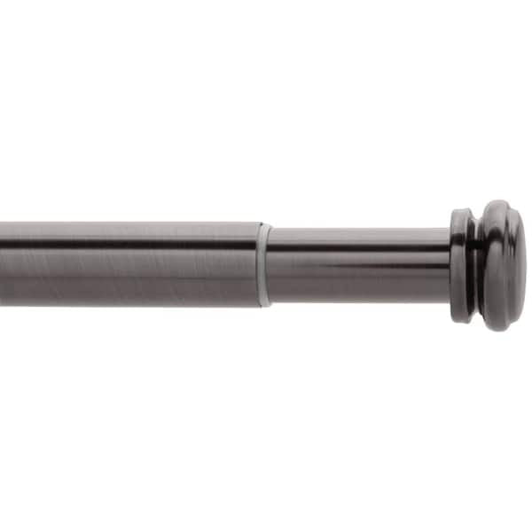 36 in. - 72 in. Mix and Match Telescoping 1 in. Single Curtain Rod in Gunmetal
