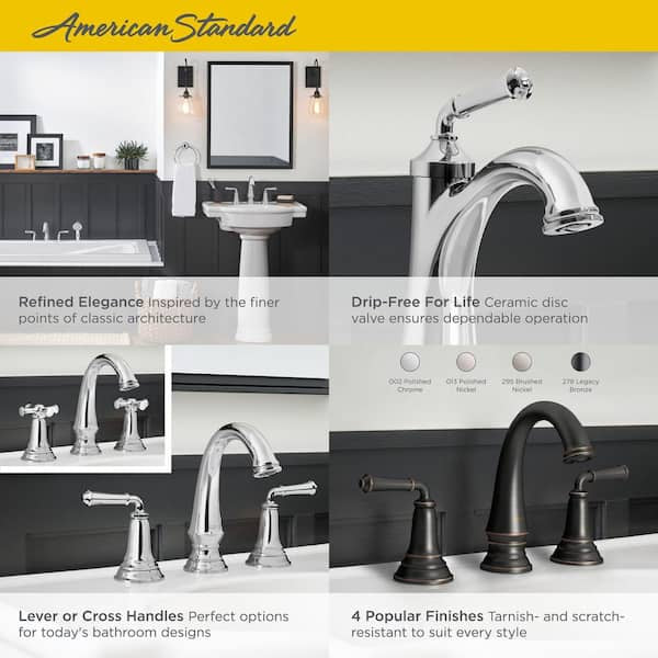 American Standard Delancey Single Hole Single-Handle Bathroom Faucet with Pop-Up Drain in Polished Nickel